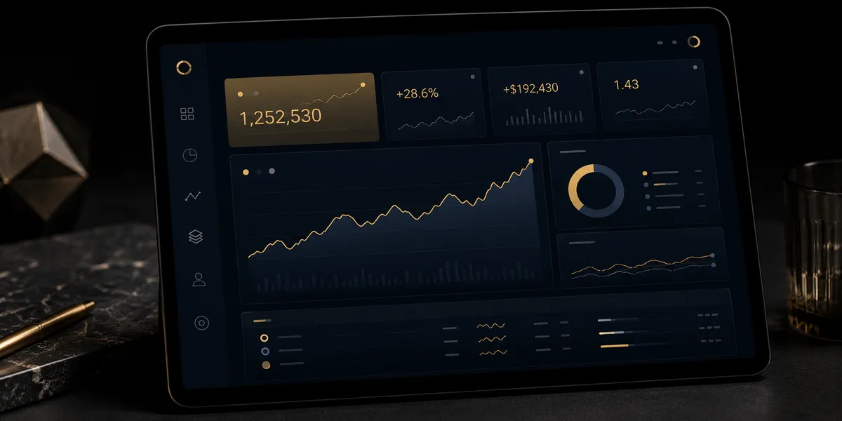 Atlas Capital investor analytics dashboard on a tablet